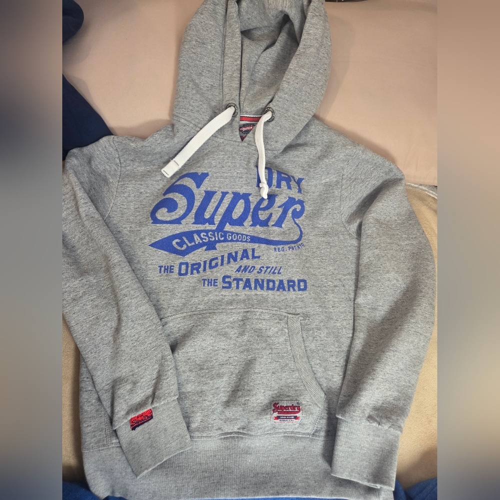 3 Superdry Men's Hoodies 2X in Blue, Navy, and Gray Hardly Worn. EXCELLENT USED - Picture 2 of 10